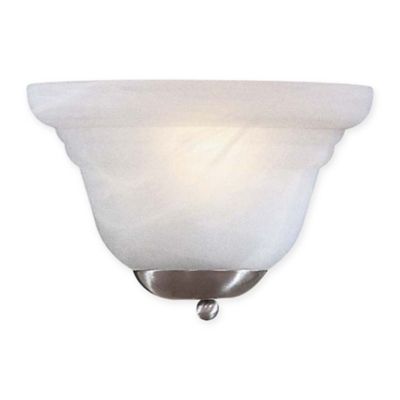 Buy Minka Lavery 1-Light Wall Sconce in Brushed Nickel with Etched Marble Glass Shade from Bed ...